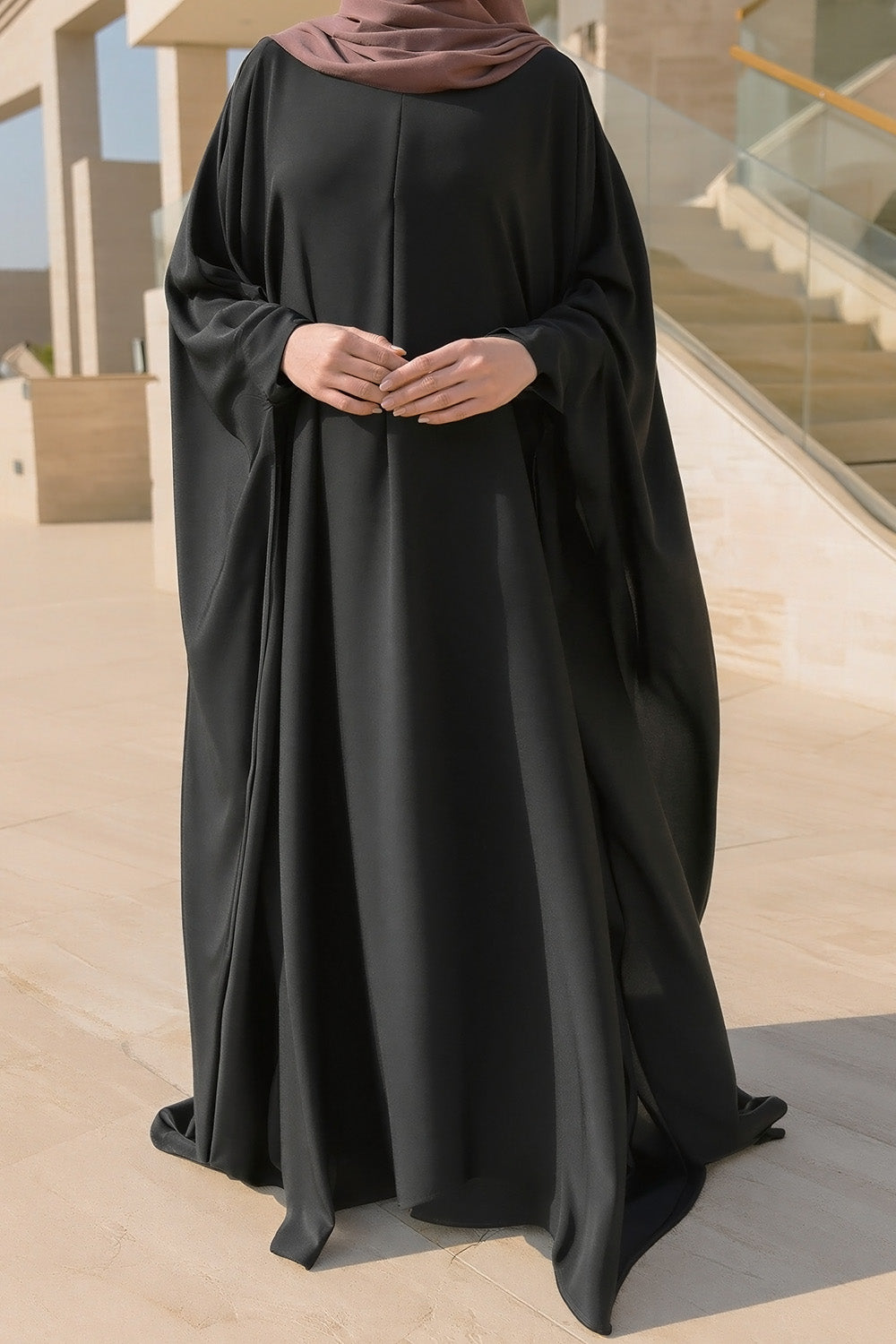 SB Saudi Cut Premium Nidah Abaya AS006 in Black