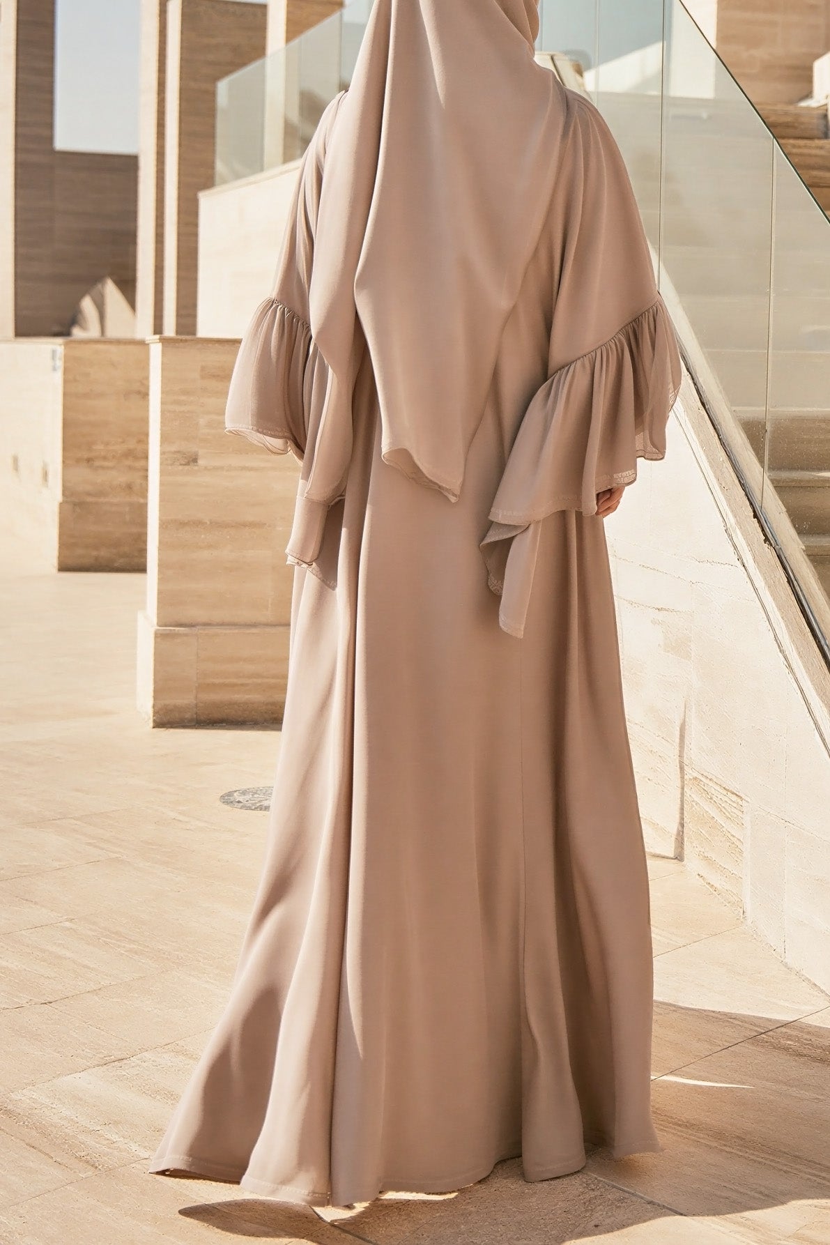 SB Saudi Cut Premium Nidah Abaya AS007 in Taupe
