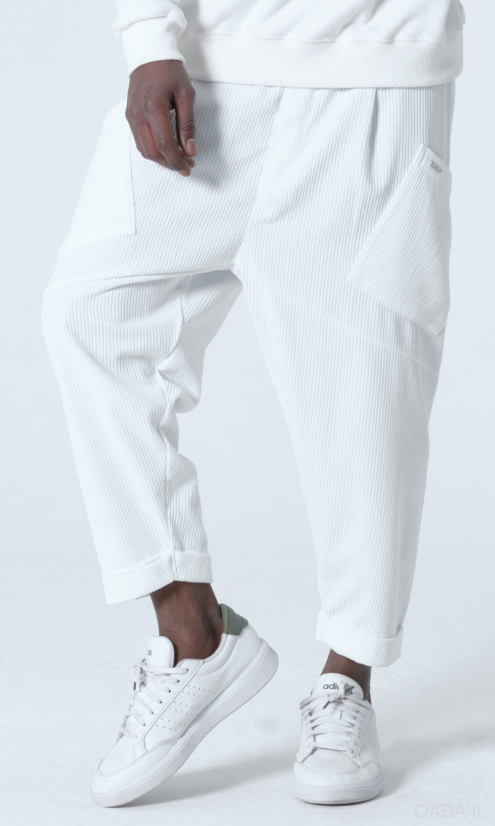 QL Sarouel Design Kadife en Crème