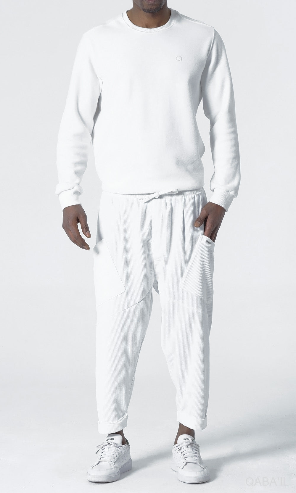 QL Sarouel Design Kadife en Crème