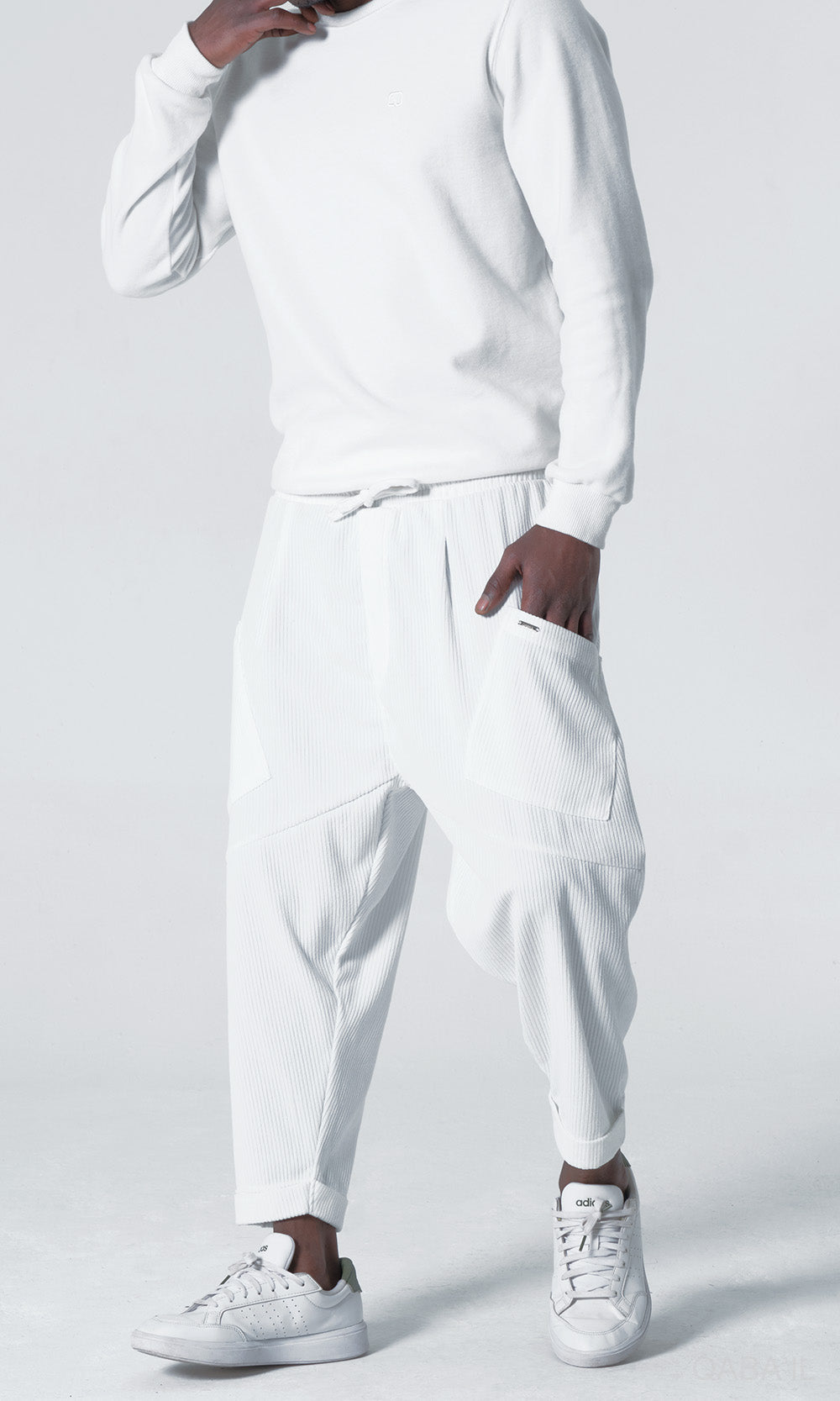 QL Sarouel Design Kadife in crème