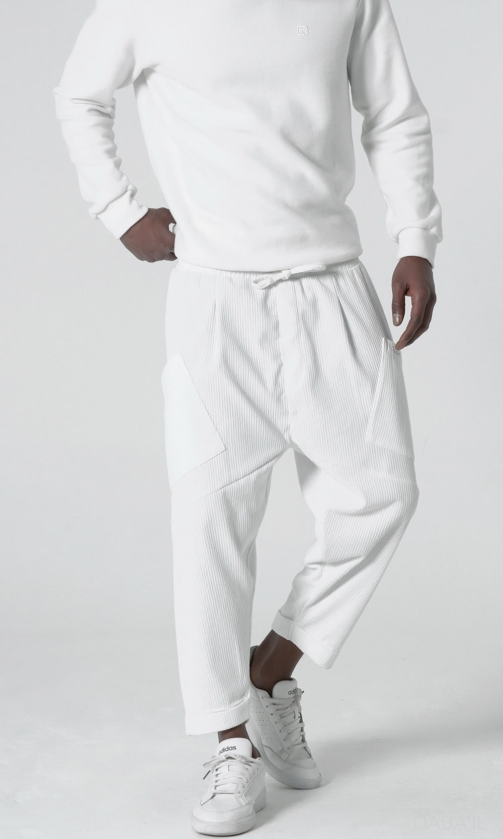 QL Sarouel Design Kadife en Crème