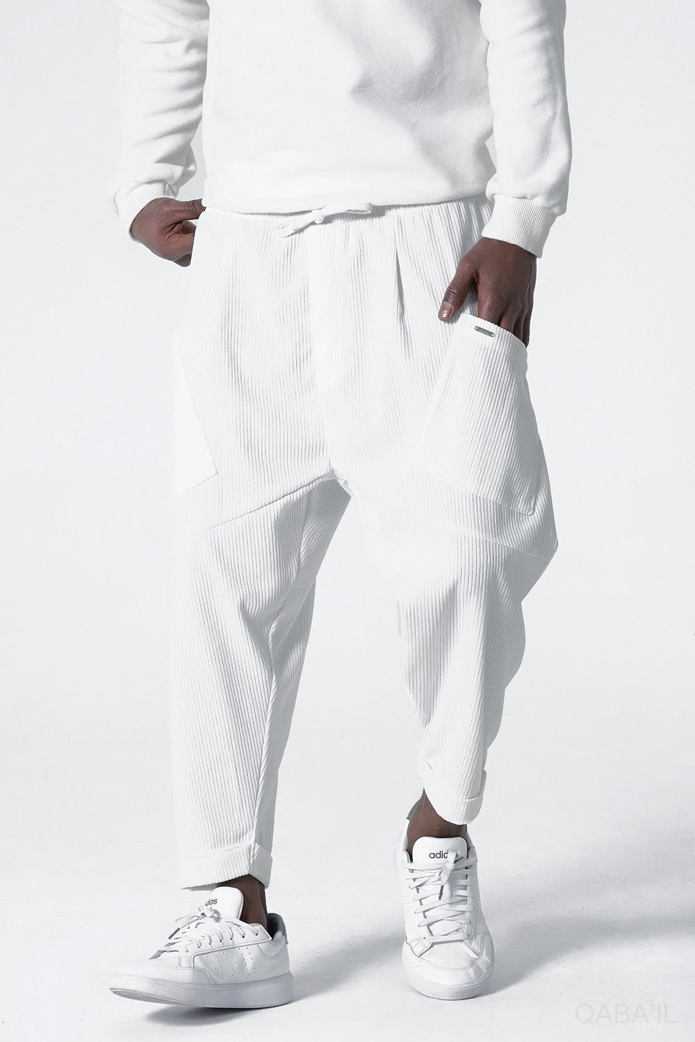 QL Sarouel Design Kadife en Crème