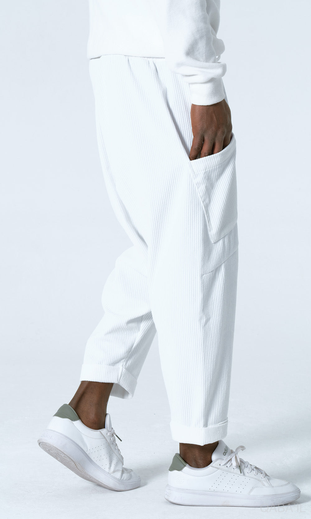 QL Sarouel Design Kadife en Crème