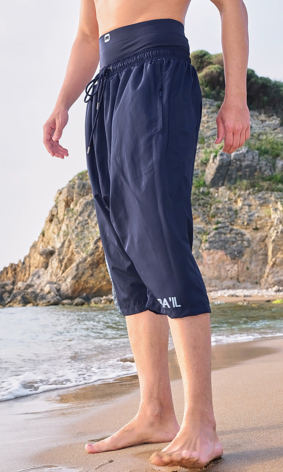  QL Halal Swim Shorts ETNIZ S25 in Navy blue - QABA'IL,