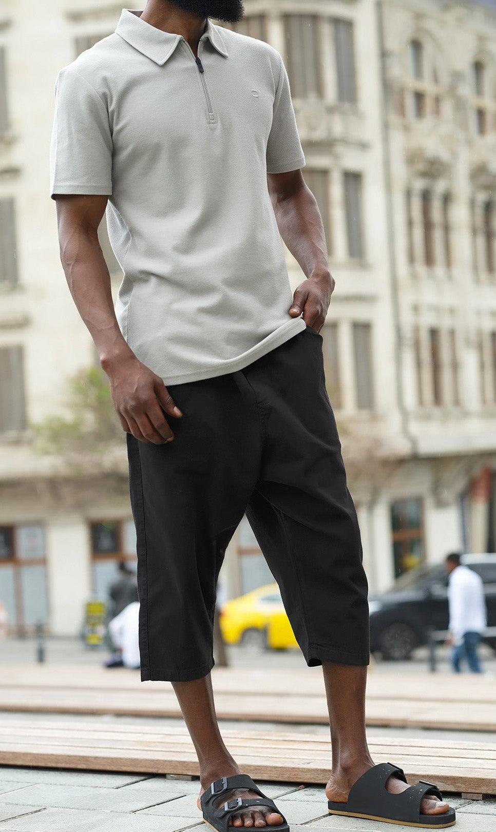  QL Cropped Denim Trousers S25 Black - MOOMENN,