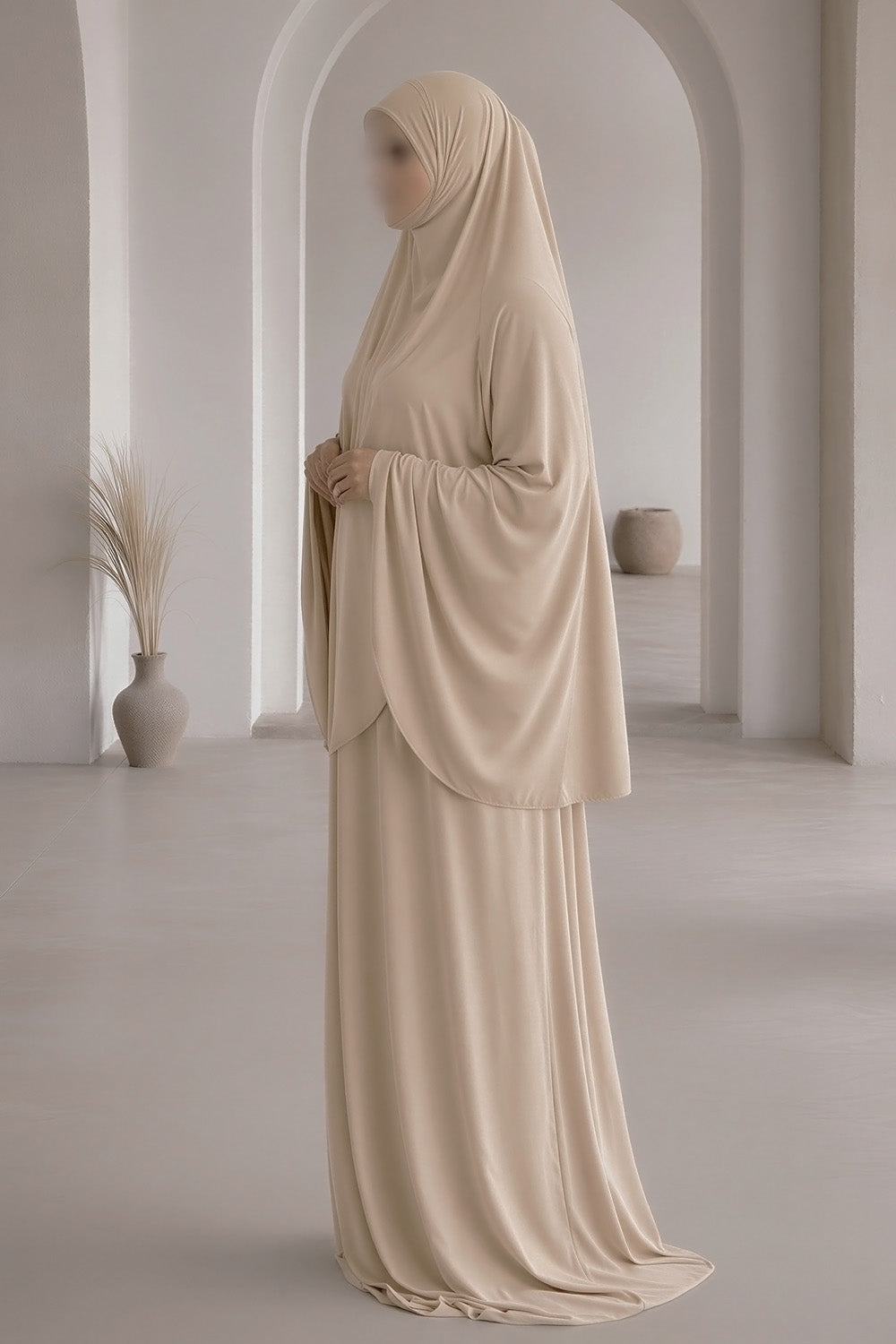 SB Salat Set Jersey ES006 in donkerbeige