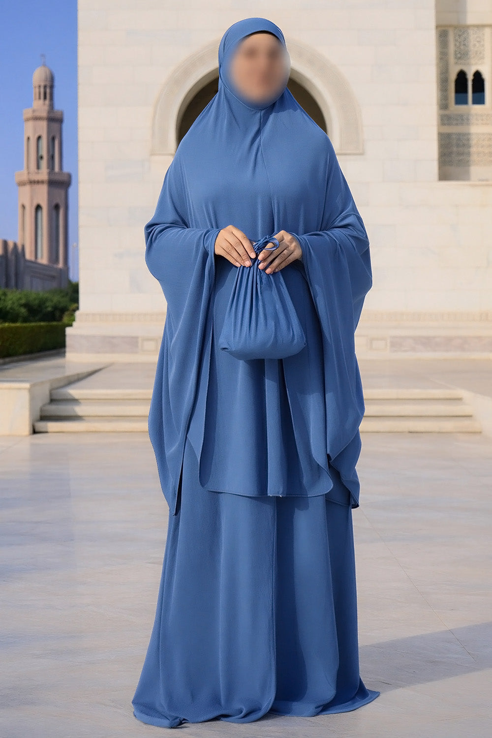 SB Jersey Prayer set with carrying bag  ES007 in Indigo Blue