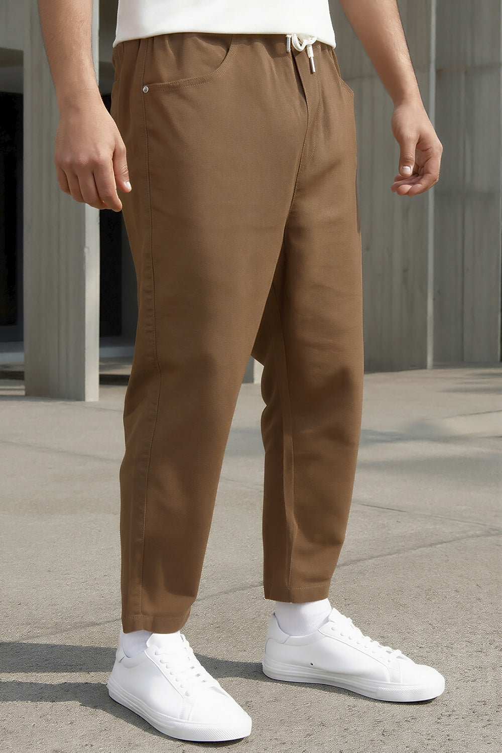 QL Sar. Jeans Stretch Regular Drop in bruin