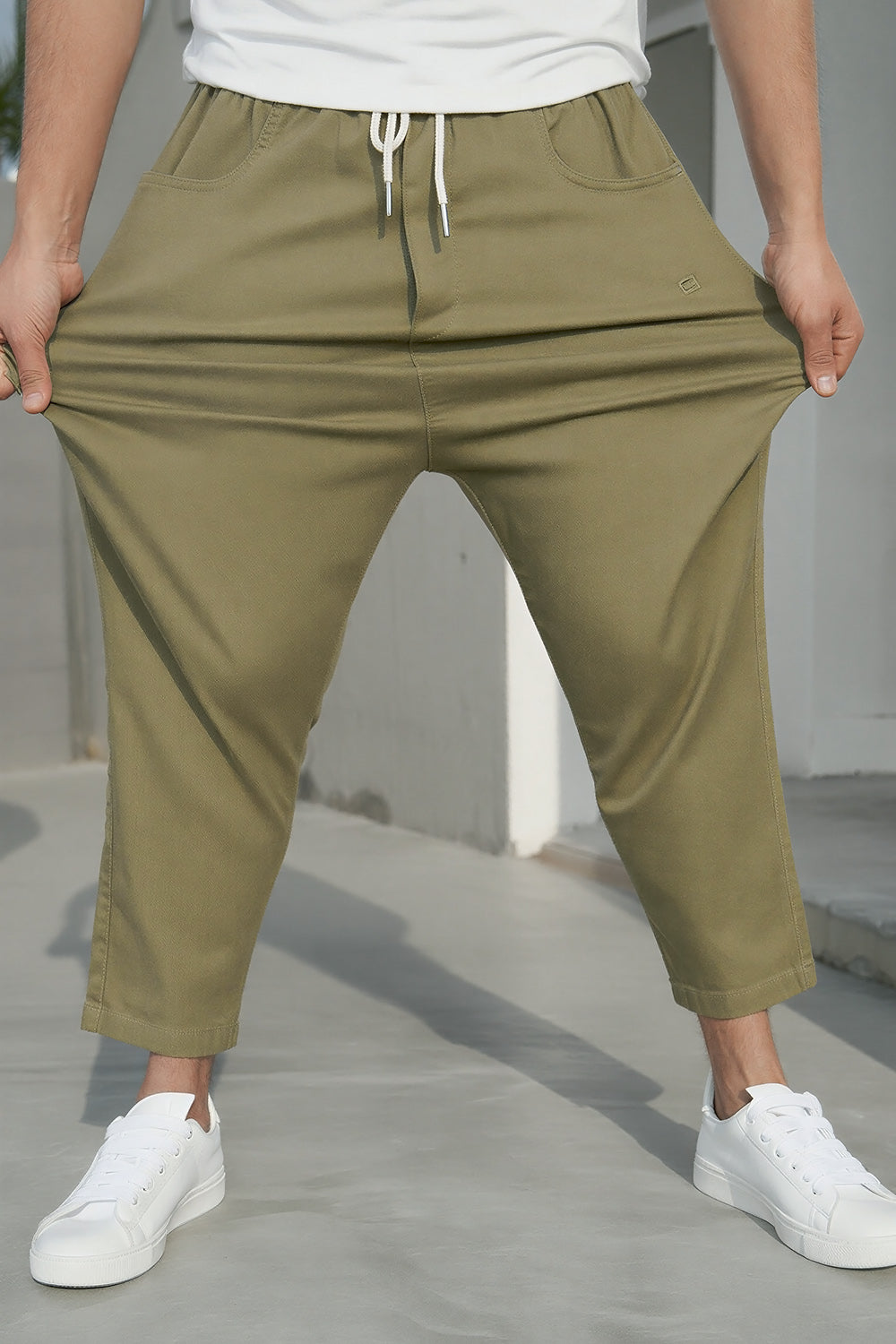 QL Sar. Jean Stretch Regular Drop kaki