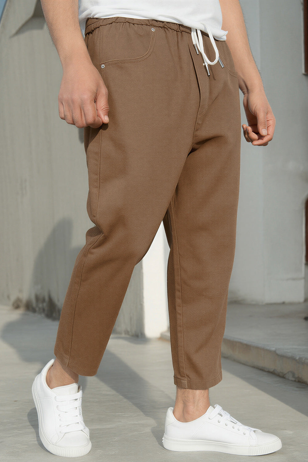 QL Sar. Jeans Stretch Regular Drop in bruin