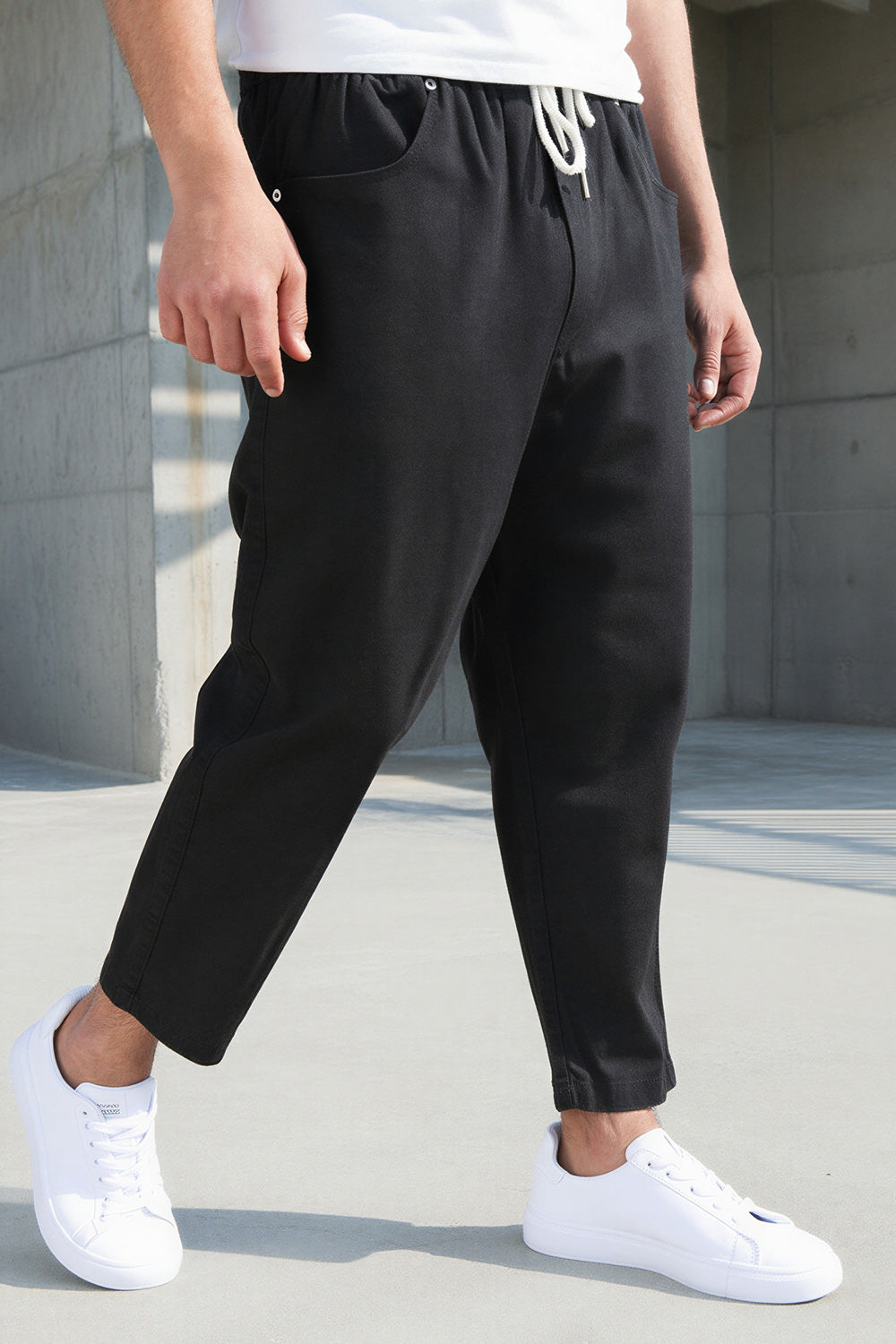 QL Sar. Jeans Stretch Regular Drop in zwart