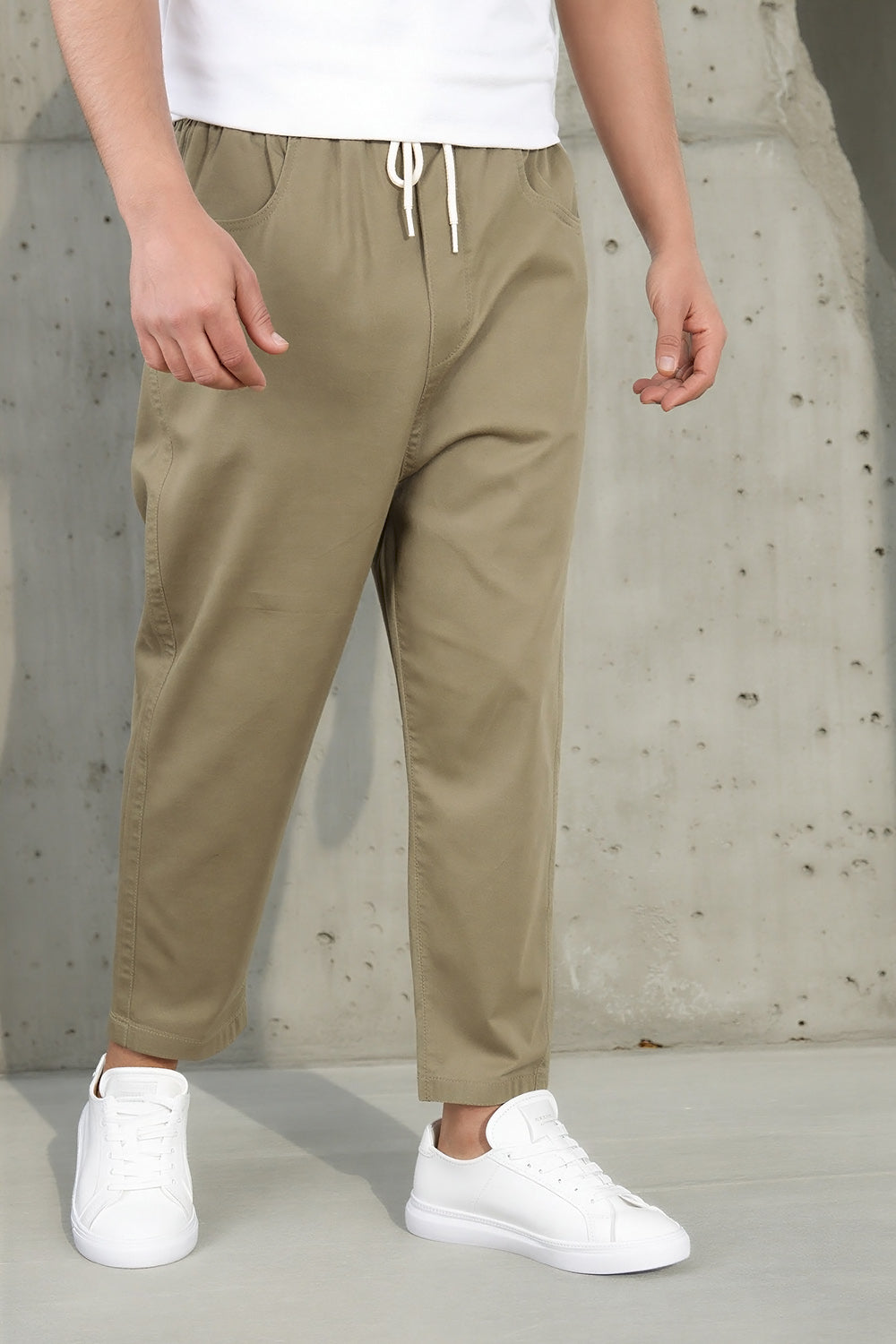 QL Sar. Jeans Stretch Regular Drop in Khaki
