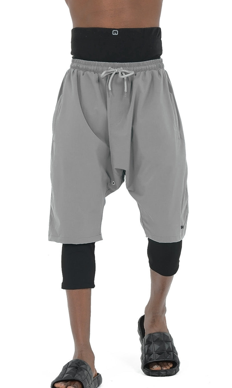  QL Halal Swim Shorts in Light grey and Black - QABA'IL,